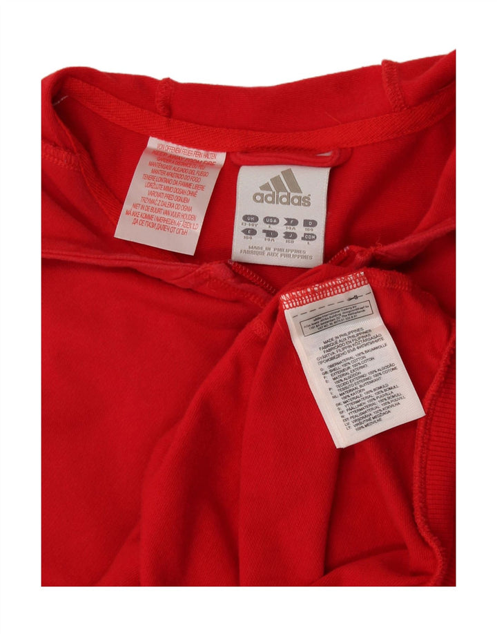 Adidas Dziewczęcy Sweter Z Kapturem 13-14 Lat Czerwona Bawełna