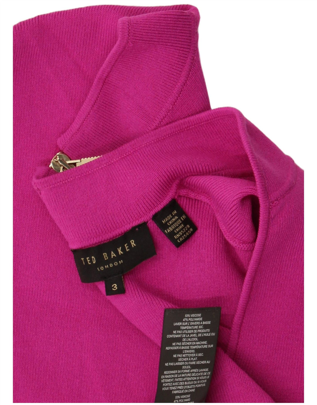 Damska sukienka o linii A bez rękawów Ted Baker, rozmiar 3, średni różowy wiskoza