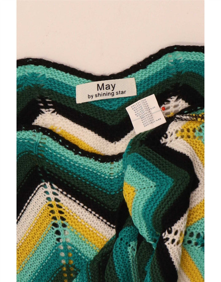 Damski sweter z dekoltem w kształcie litery V, May By Shining Star, UK 14, średni, wielokolorowy