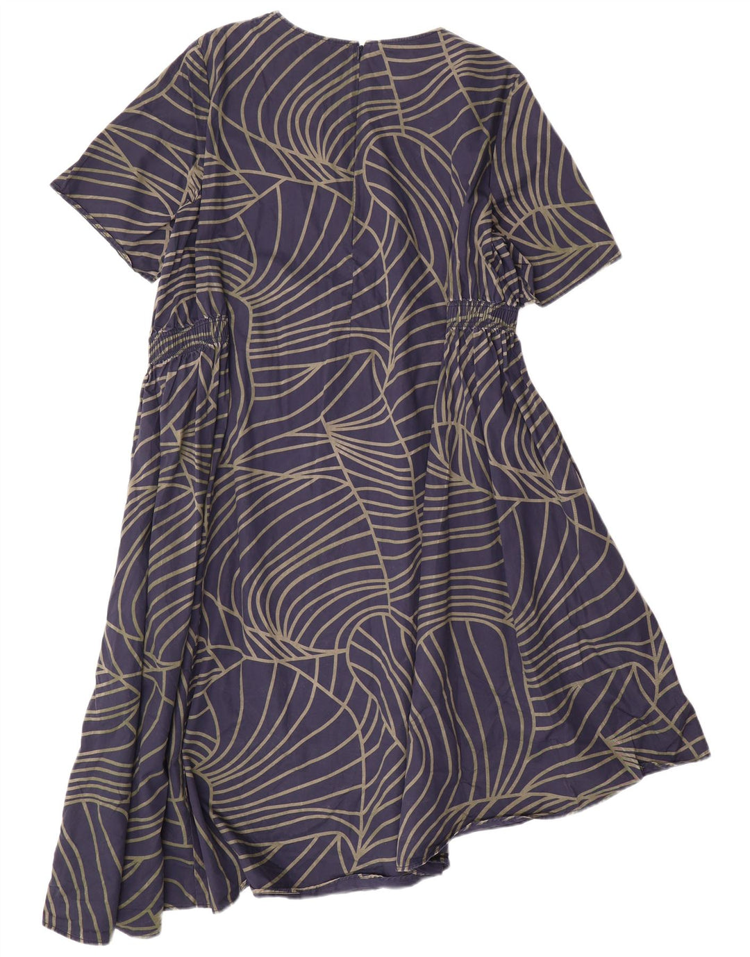 COS Damska Sukienka Asymetryczna EU 42 Duża Granatowa Geometryczna Bawełna