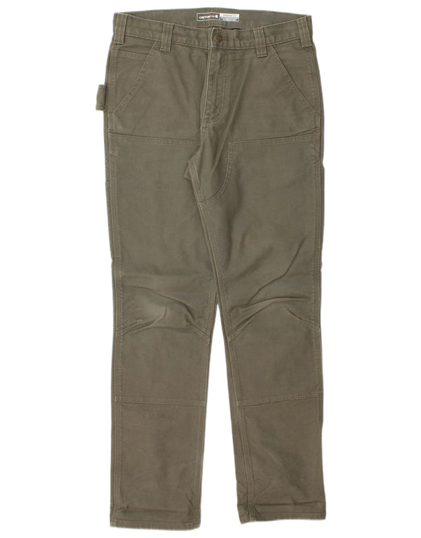 Męskie proste spodnie cargo CARHARTT W32 L32 Khaki, bawełna