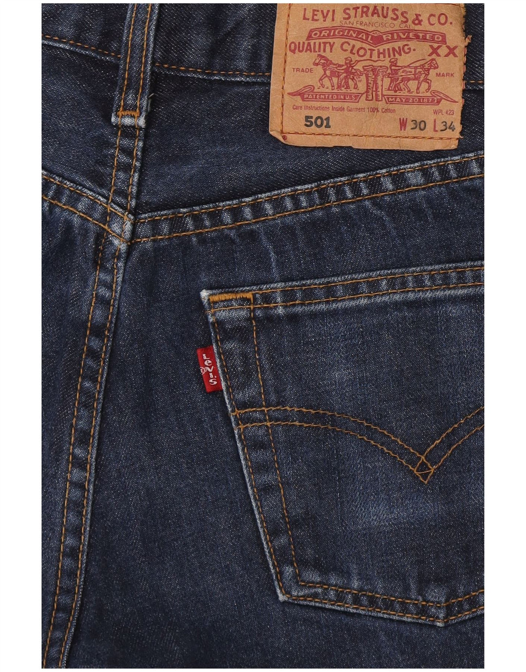 Damskie spodnie jeansowe Levi's 501 W30 w kolorze średniego błękitu