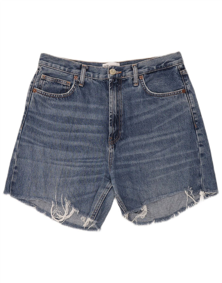 Damskie spodenki jeansowe Zara EU 40 Medium W30, niebieska bawełna