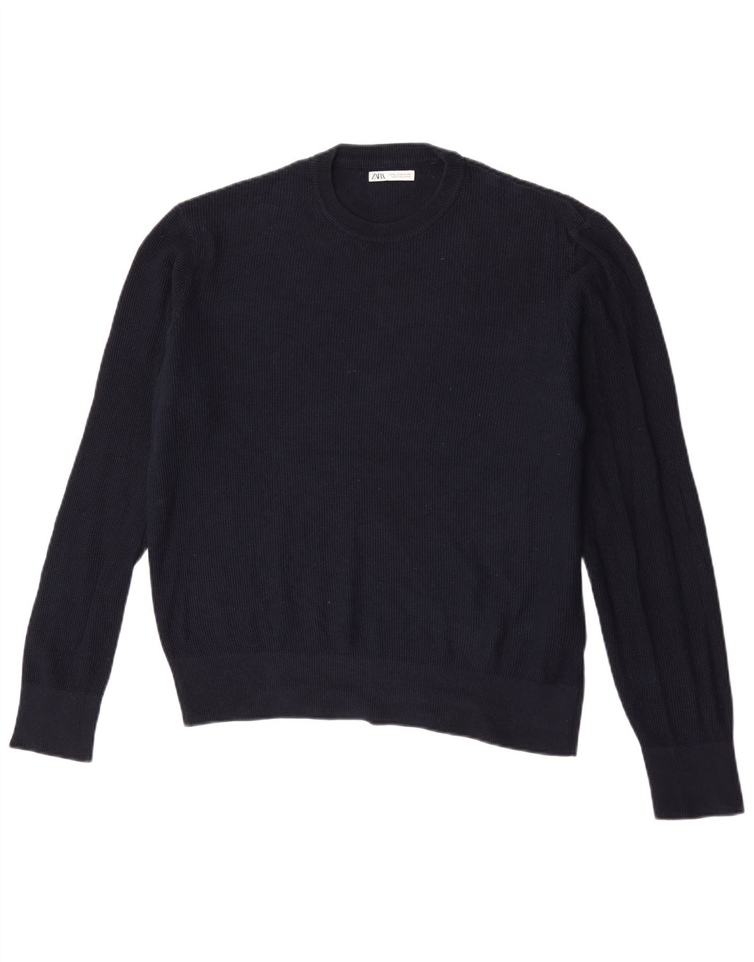 Męski sweter z okrągłym dekoltem Zara, średni granat