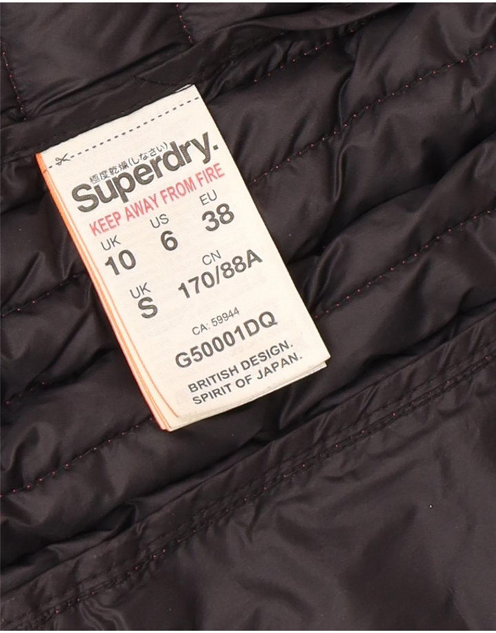 Damska wyściełana kurtka z kapturem Superdry UK 10, mały, różowy nylon