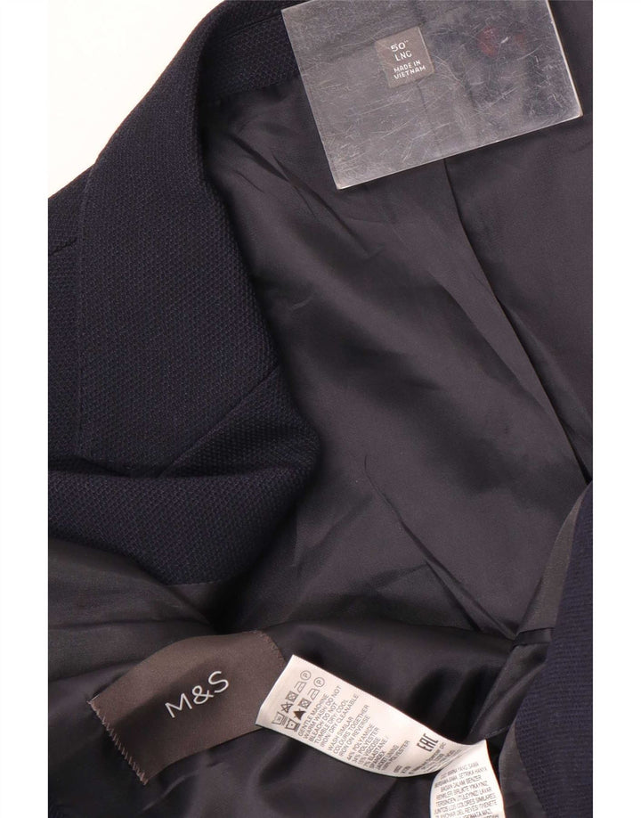 Marks & Spencer Męska długa marynarka zapinana na 2 guziki UK 50 3XL granatowa