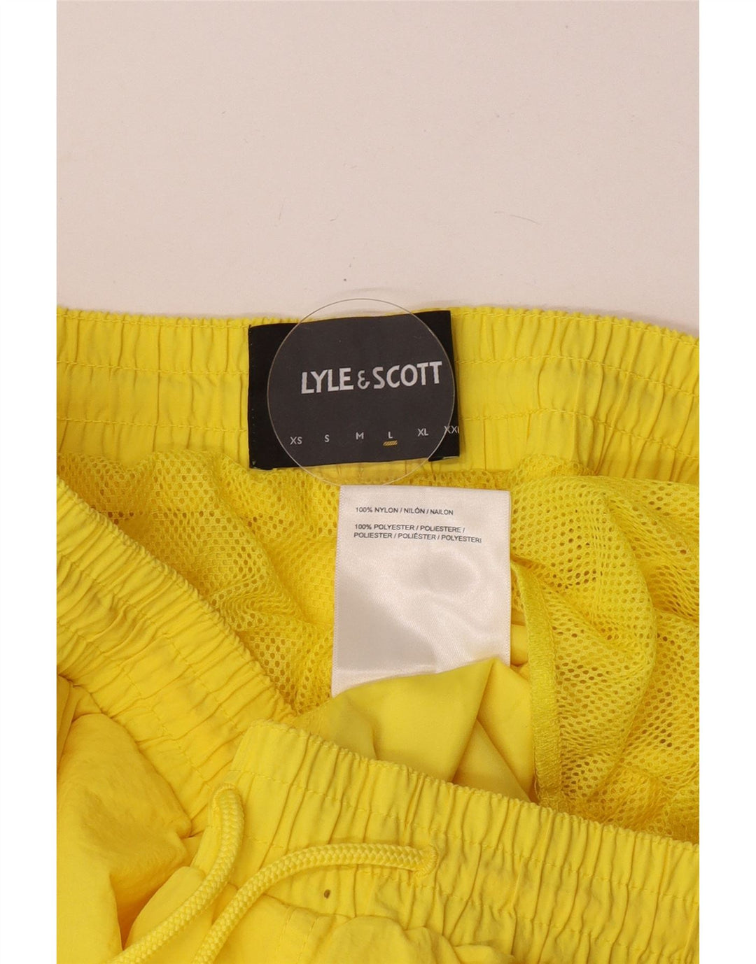 Męskie spodenki kąpielowe Lyle & Scott, duże, żółte, nylonowe