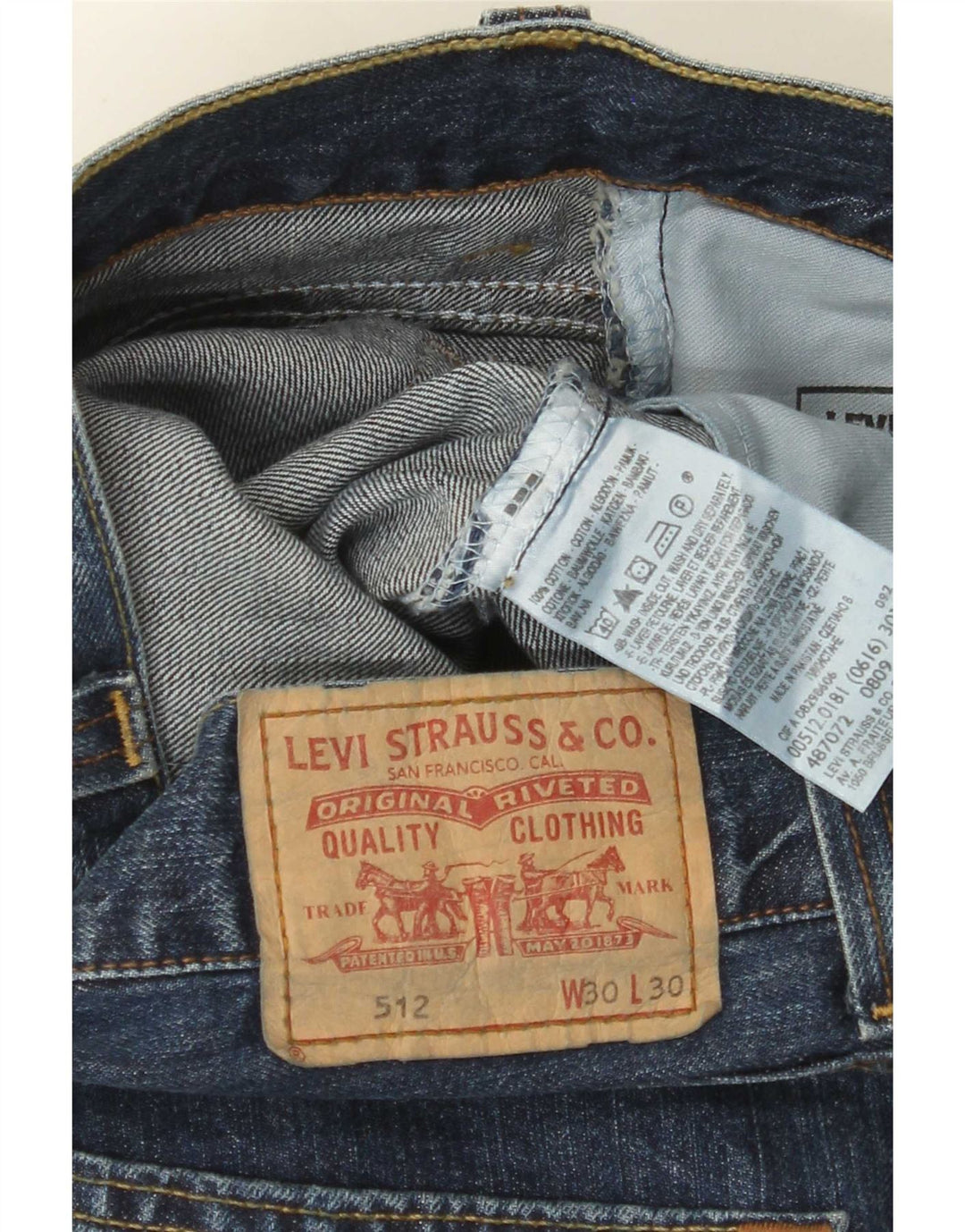 Męskie jeansy Levi's 512 Bootcut W30 L30 Niebieska bawełna