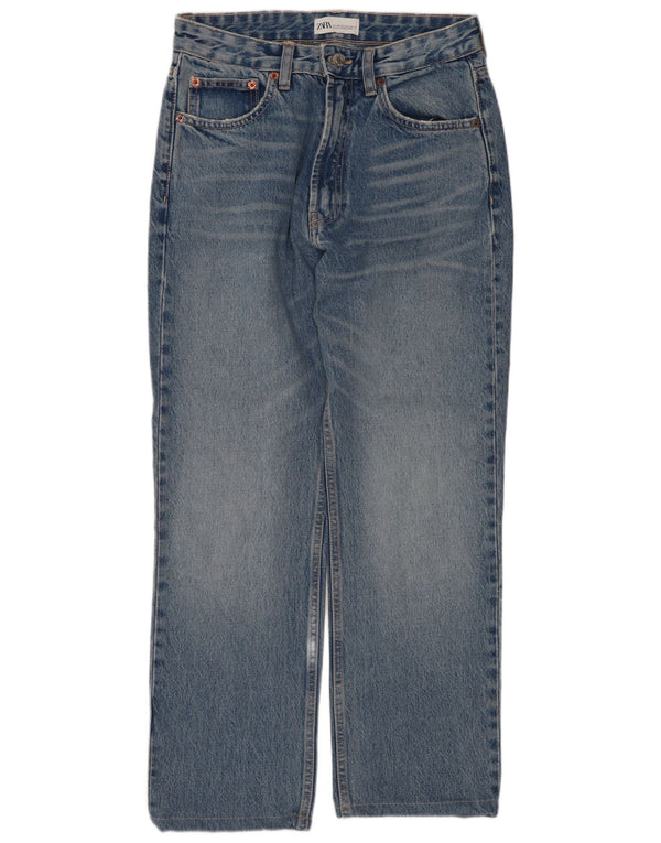 Dżinsy damskie Zara Crop Straight EU 38 Small W28 L25 Niebieskie