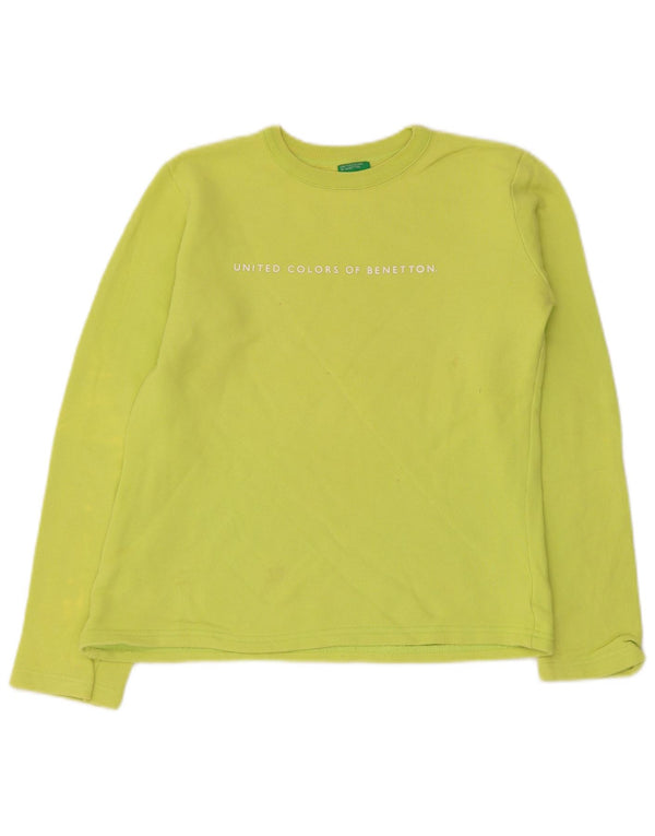 Dziewczęca bluza z grafiką Benetton 11-12 lat XL, zielona bawełna