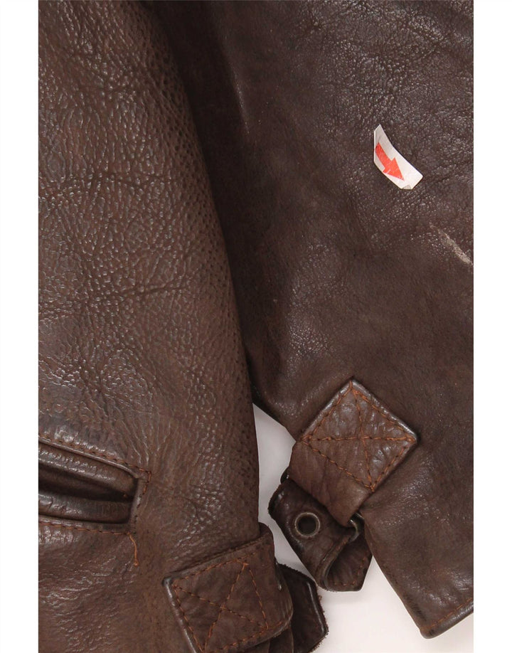 Vintage męska kurtka skórzana UK 36 Small Brown