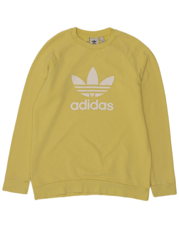 Adidas Męska bluza z grafiką, duża, żółta bawełna