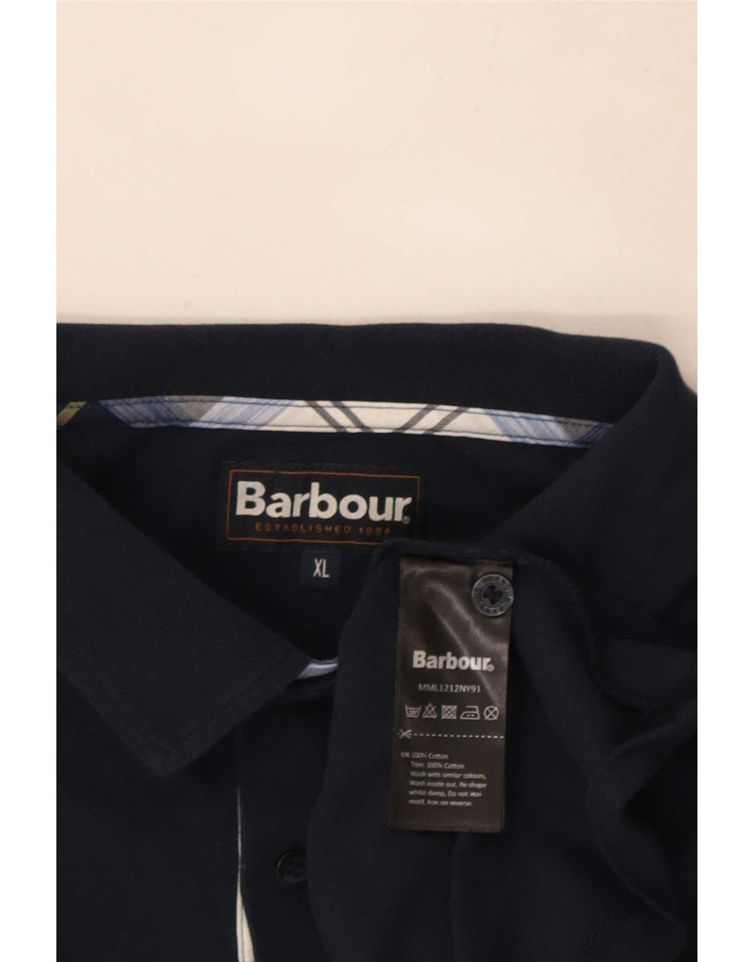 Męska koszulka polo Barbour XL, granatowa, bawełniana
