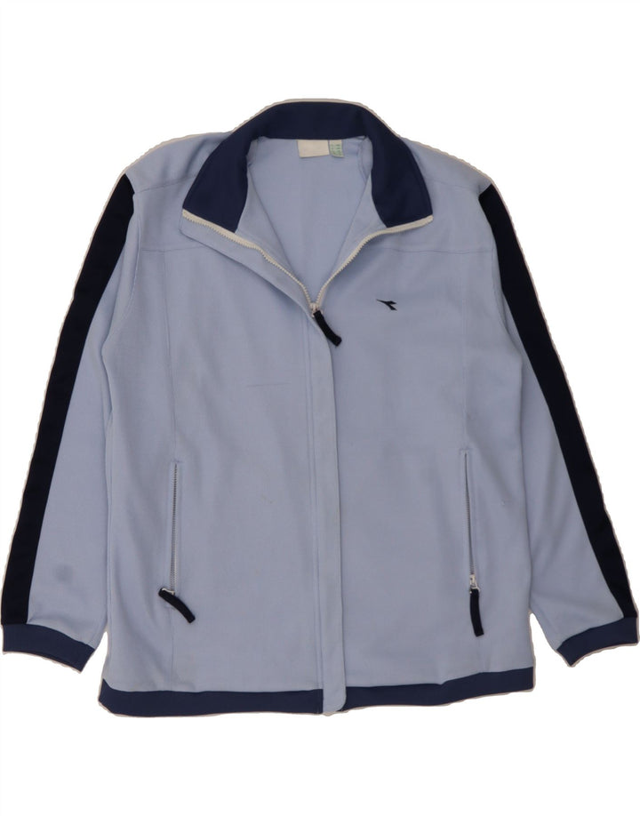 DIADORA Womens Tracksuit Top Jacket UK 12 Medium Blue Colourblock Vintage Diadora and Second-Hand Diadora from Messina Hembry 