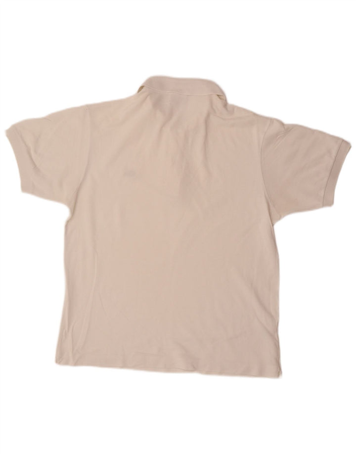 LACOSTE Mens Polo Shirt Size 4 Medium White Cotton