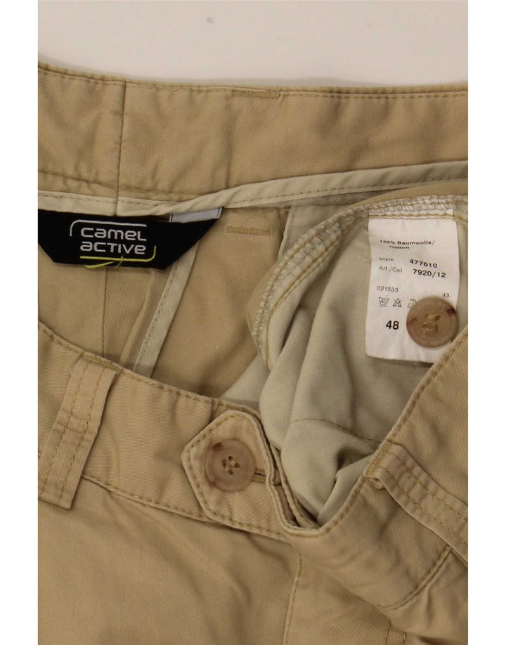 Męskie spodnie garniturowe Camel Active EU 48 Medium W33 L32 Beżowa bawełna