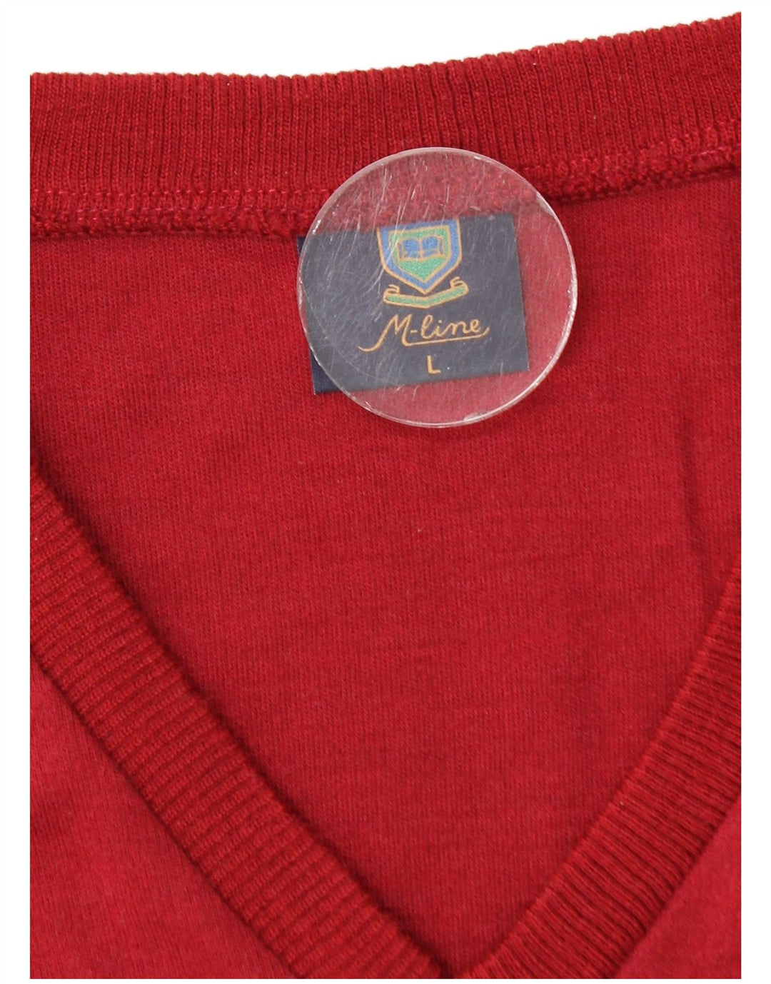 Męski sweter VINTAGE z dekoltem w kształcie litery V, duży, czerwony, poliakrylowy