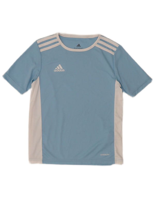 Chłopięca koszulka Adidas Aeroready Top 9-10 lat Niebieski poliester z blokami kolorów