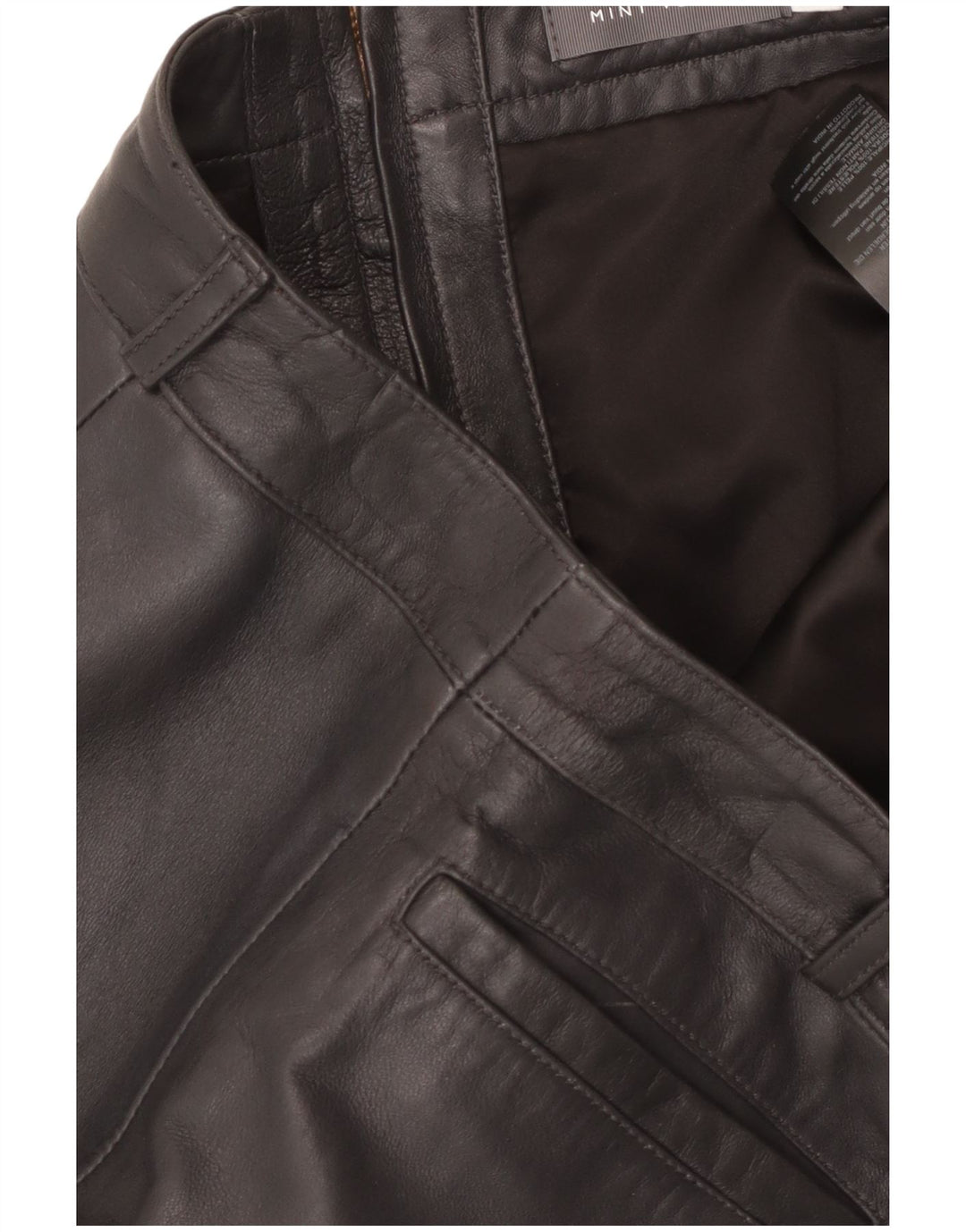 Spódnica skórzana damska MINT VELVET UK 14 duża W34 czarna skóra