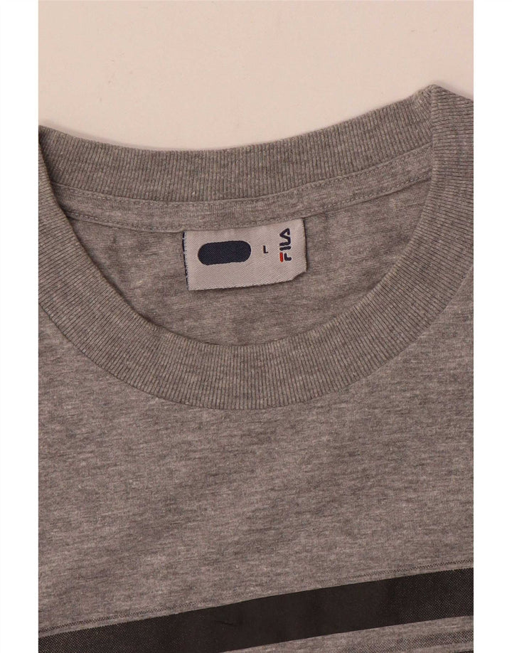 T-shirt męski Fila, duży, szary, bawełniany