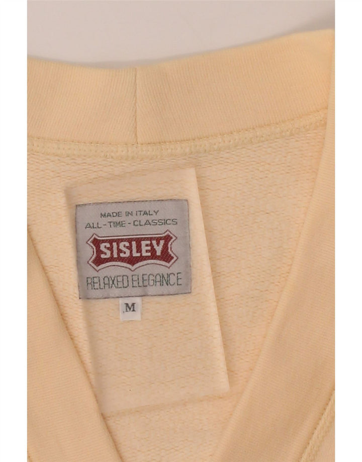 SISLEY Mens Graphic Cardigan Sweater Medium Beige Cotton Vintage Sisley and Second-Hand Sisley from Messina Hembry 