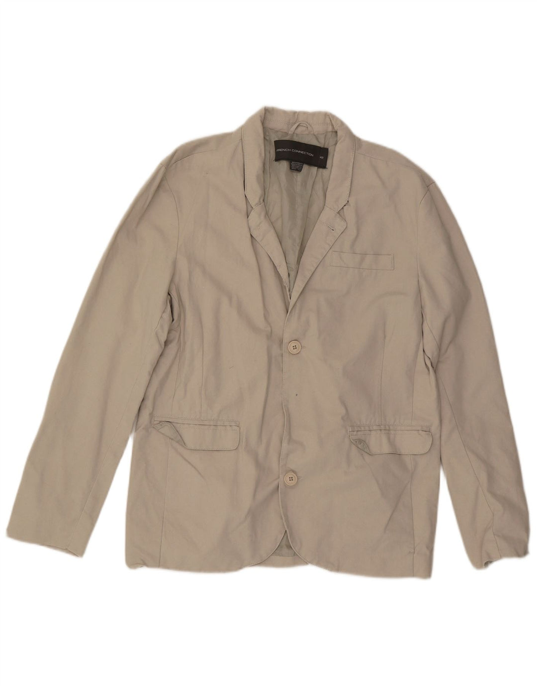 Męska marynarka zapinana na 2 guziki French Connection UK 42 XL, beżowa, bawełniana