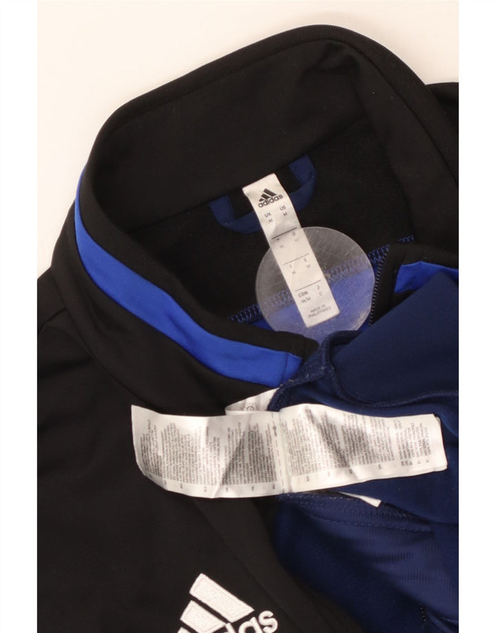 Męska bluza dresowa Adidas, średnia granatowa, poliester z blokami kolorów