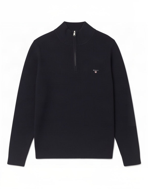 Męski sweter z zamkiem Gant, 2XL, granatowy, bawełniany