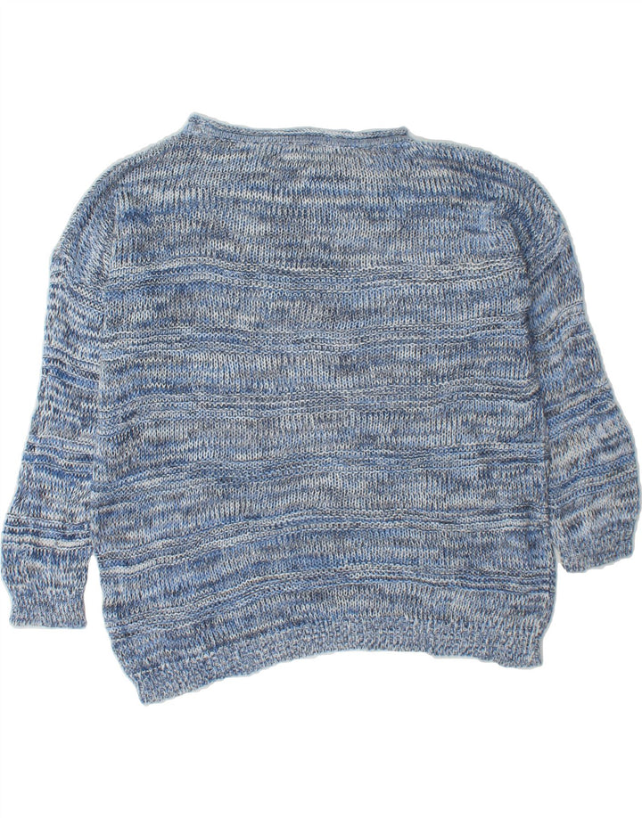 CHAPS Womens Oversized Boat Neck Jumper Sweater UK 16 Large Blue Flecked Vintage Chaps and Second-Hand Chaps from Messina Hembry 
