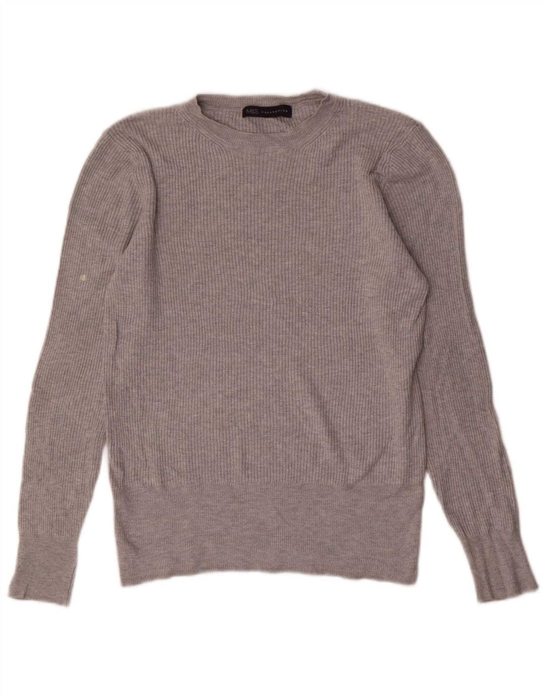 Sweter damski Marks & Spencer z okrągłym dekoltem, UK 12, średnioszara wiskoza
