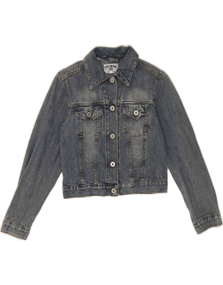 REPLAY Girls Denim Jacket 7-8 Years Blue Vintage Replay and Second-Hand Replay from Messina Hembry 