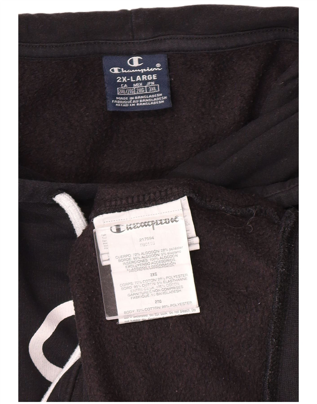 Męski sweter z kapturem i grafiką CHAMPION New York 2XL, czarny, bawełniany