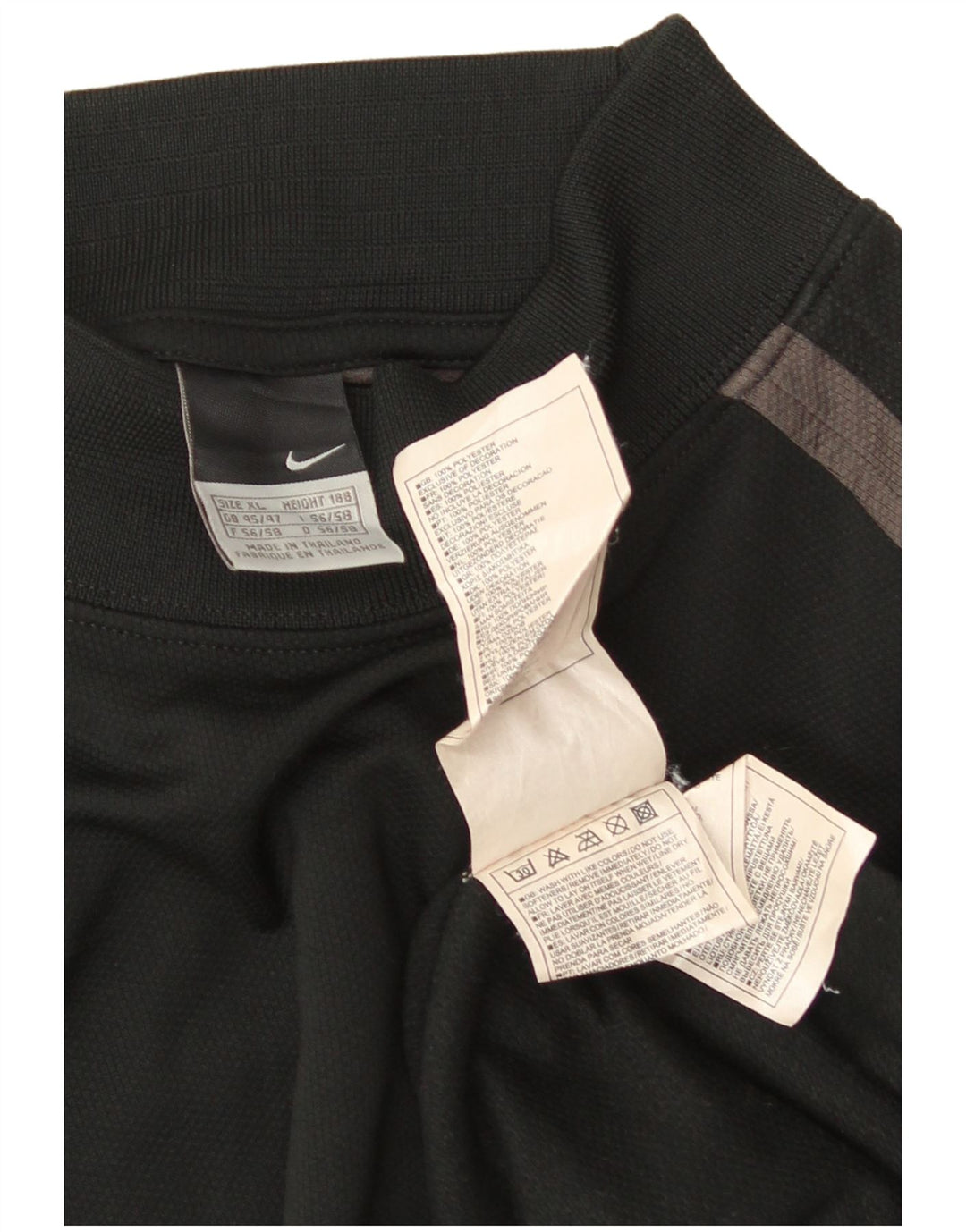 Męska koszulka NIKE z długim rękawem, UK 45/47 XL, czarny poliester z blokami kolorów