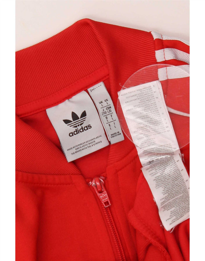Adidas Męska bluza dresowa, duża, czerwona, bawełniana