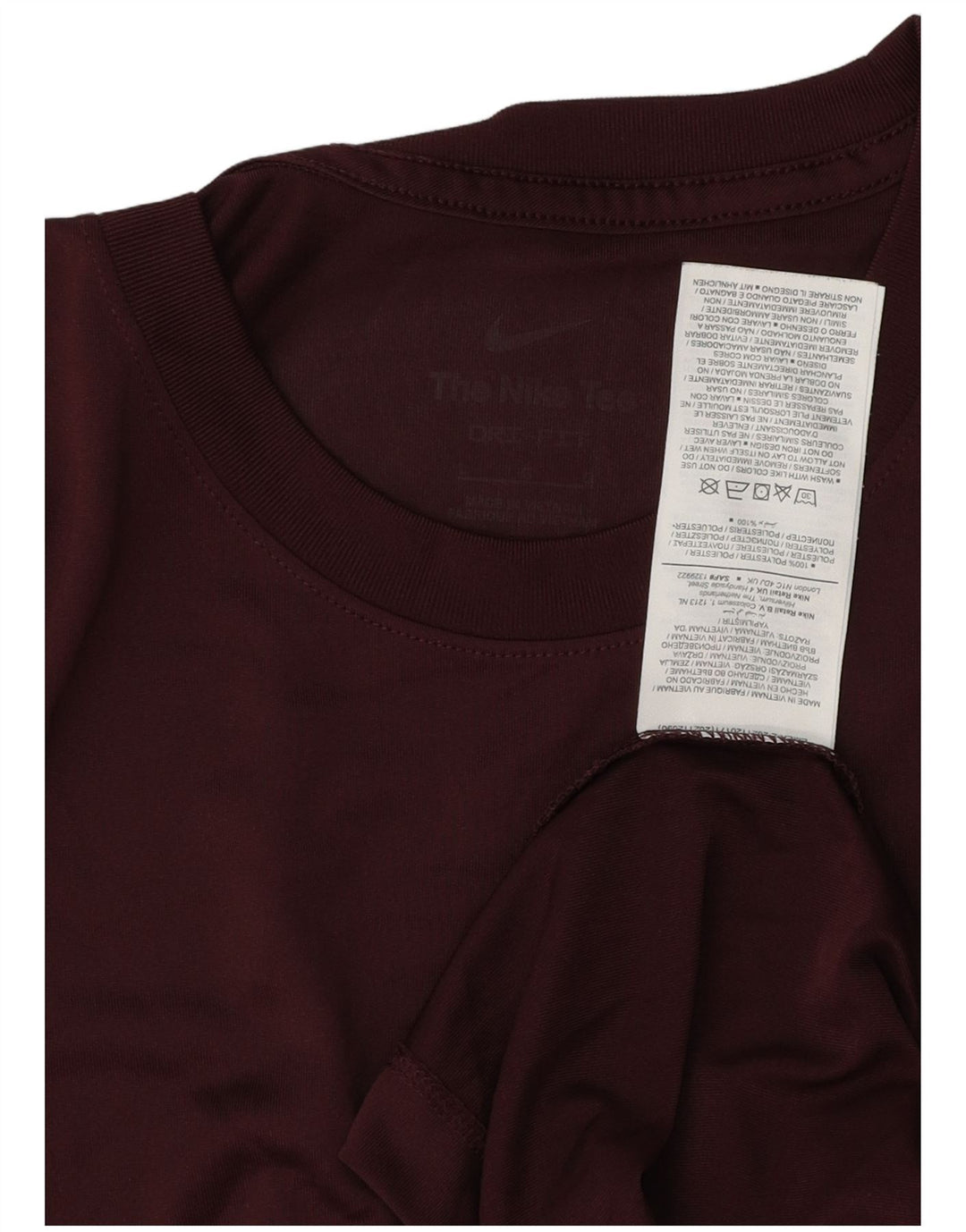 Męski T-shirt Nike Dri Fit, duży, bordowy poliester
