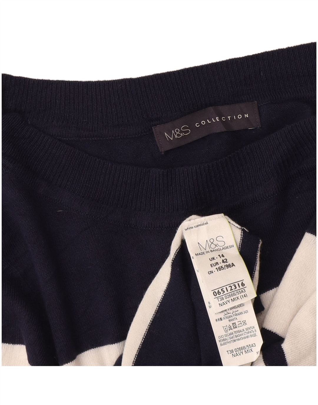 Sweter damski Marks & Spencer z okrągłym dekoltem, UK 14, średni granatowy