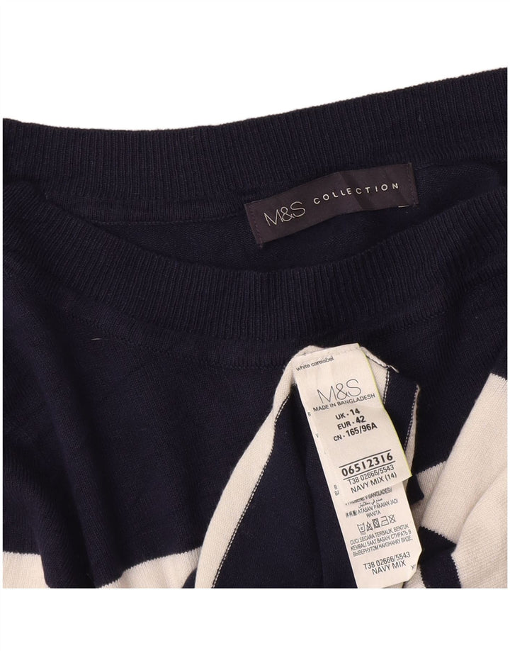 Sweter damski Marks & Spencer z okrągłym dekoltem, UK 14, średni granatowy