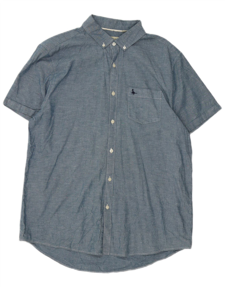 Męska koszula z krótkim rękawem Jack Wills, duża, niebieska, bawełniana