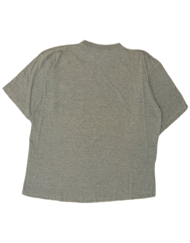 T-shirt męski w stylu vintage, duży, szary, nakrapiany