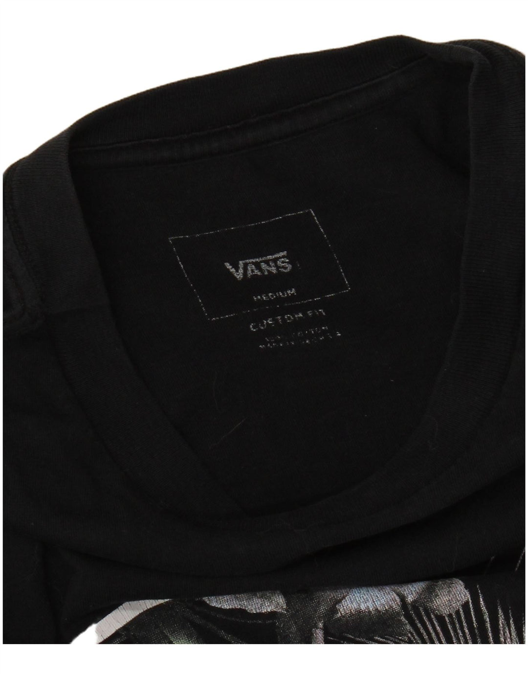Męski T-shirt z grafiką VANS o dopasowanym kroju, średni czarny, bawełniany
