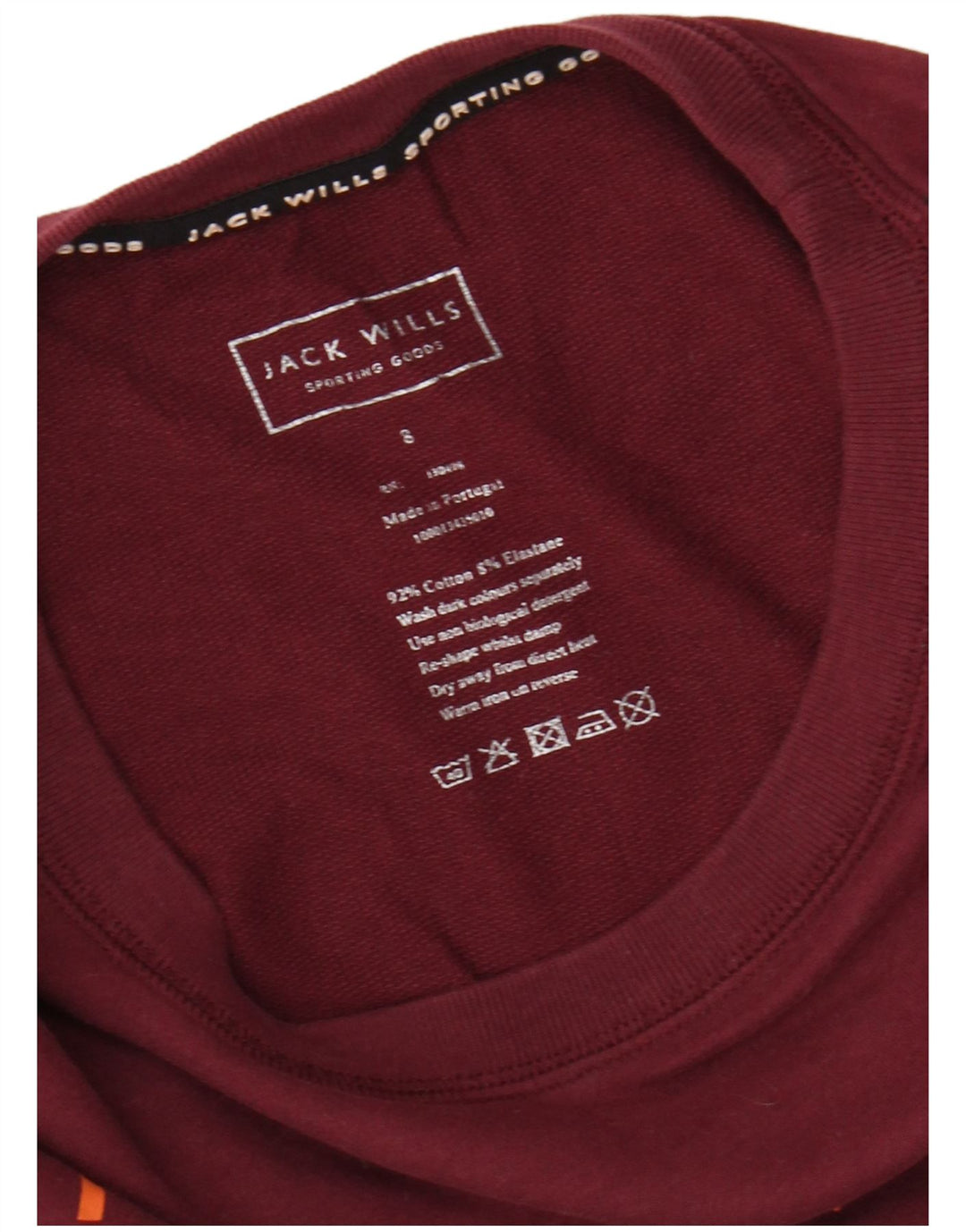 JACK WILLS Damski sweter oversize typu Crop UK 8, mały bordowy