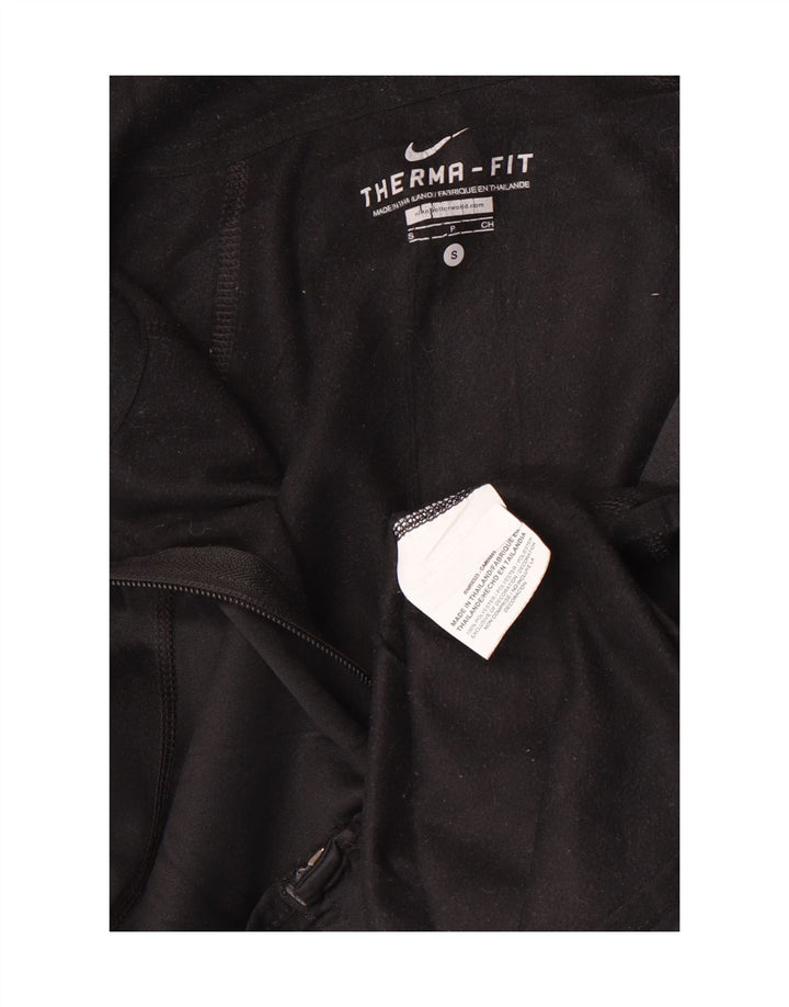 Męski sweter z kapturem i zamkiem błyskawicznym Nike Therma-Fit, mały, czarny, poliestrowy