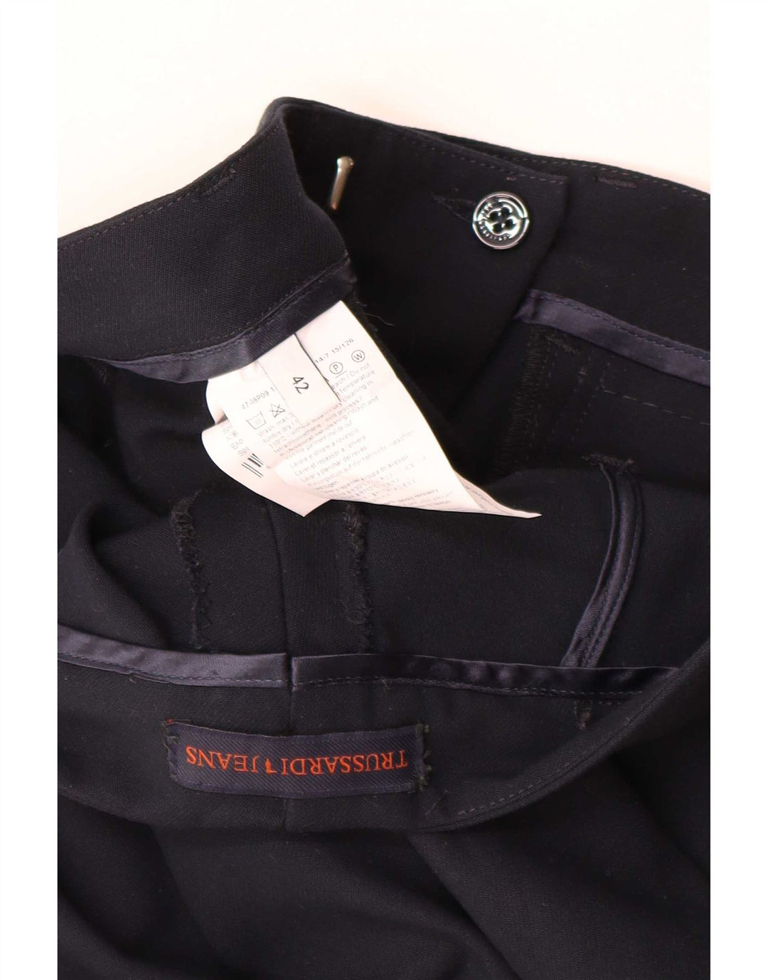 Damskie spodnie garniturowe Trussardi IT 42 Medium W30 L27 Granatowe
