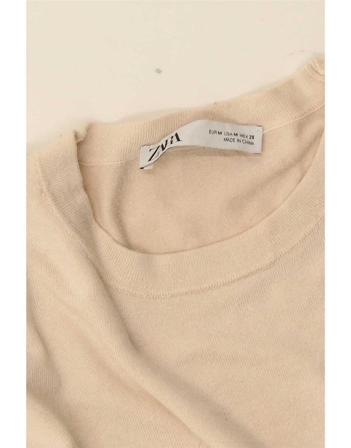 Sweter damski Zara z okrągłym dekoltem UK 12, średni beż