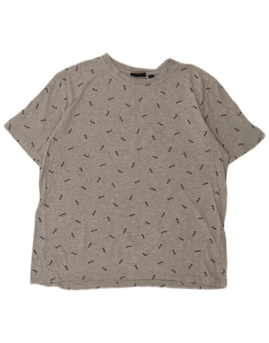 Męski T-shirt z grafiką FILA, duży, szary, bawełniany