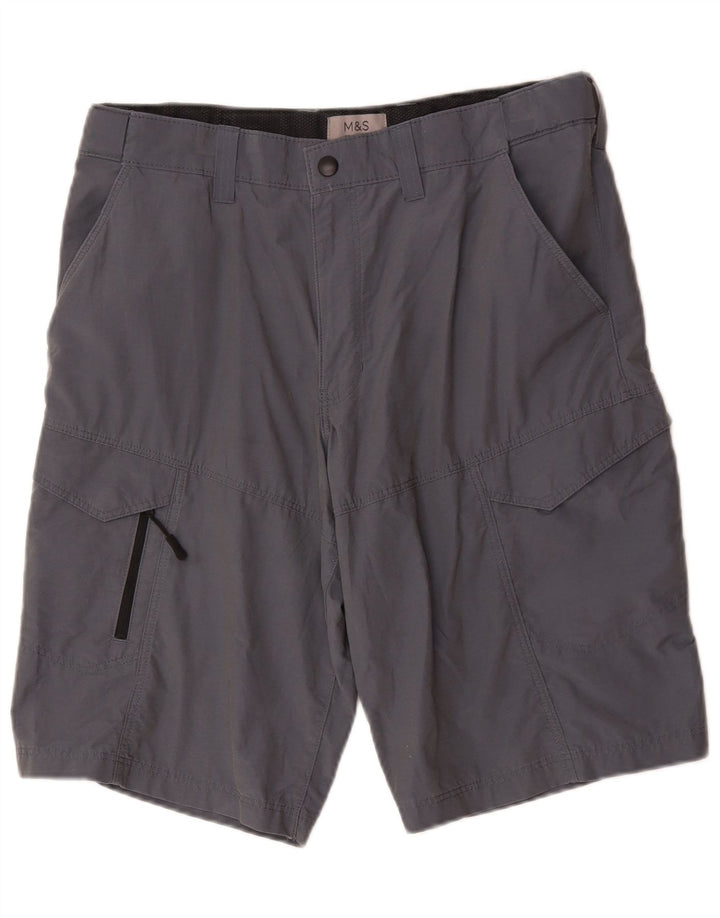 Męskie spodenki cargo Marks & Spencer W34, duże, niebieskie, bawełniane