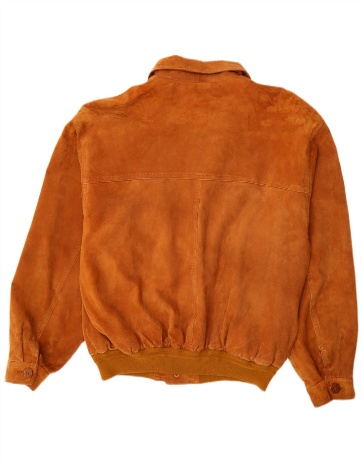 Męska zamszowa kurtka bomberka VINTAGE IT 52 XL w kolorze beżowej skóry