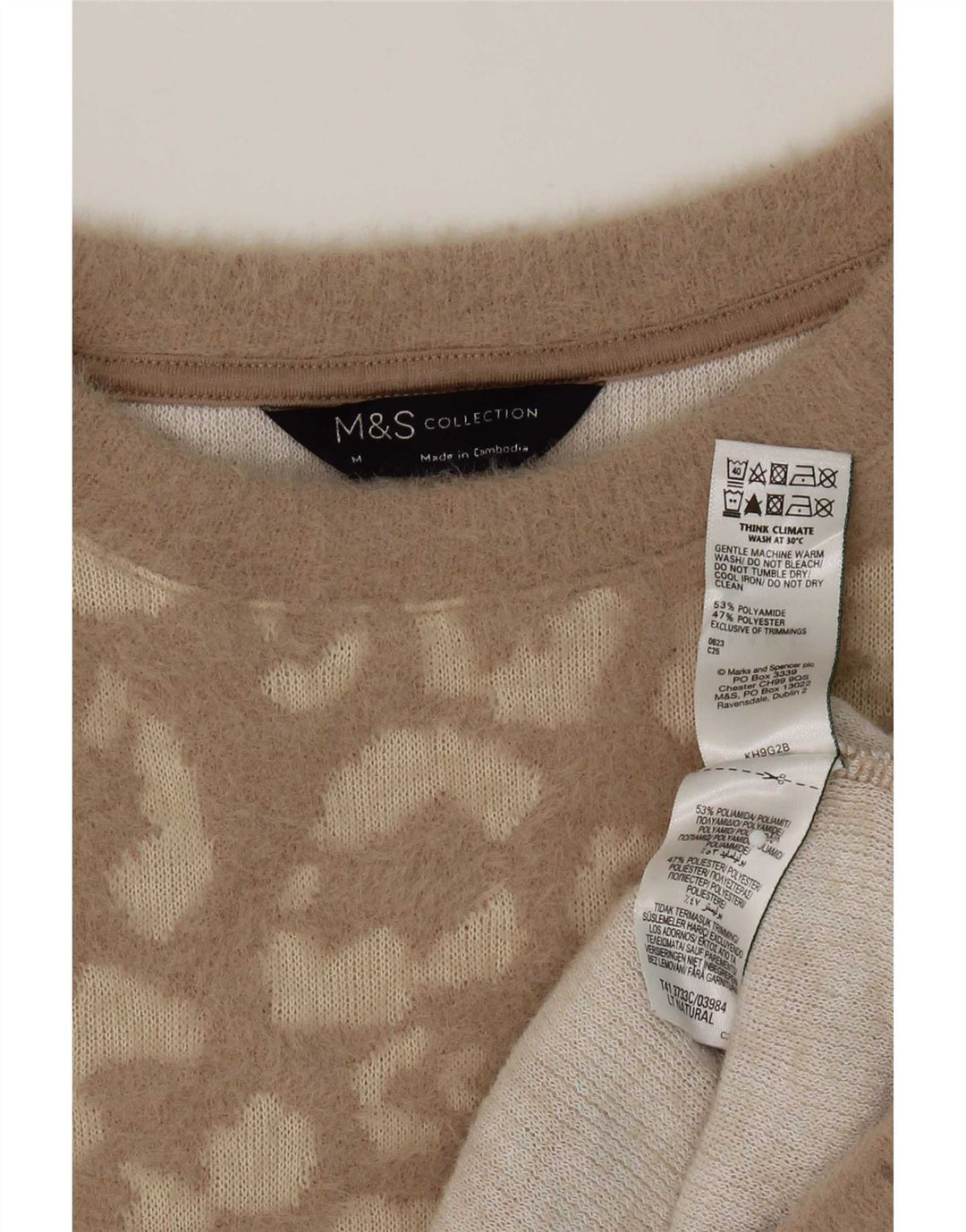 Marks & Spencer Damski sweter z okrągłym dekoltem, UK 14, średni brąz