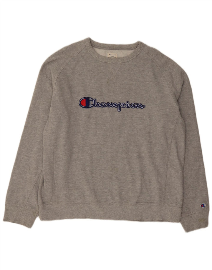 Męski sweter z grafiką Champion 2XL Szary nakrapiany