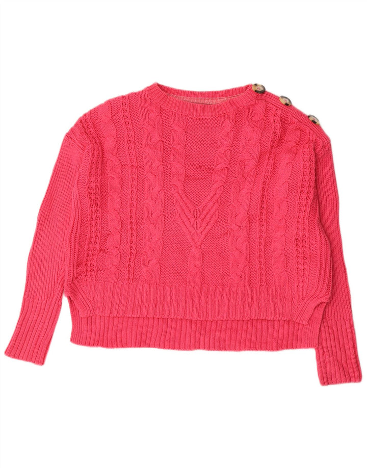 Marks & Spencer Damski sweter oversize z dekoltem w łódkę, UK 12, średni róż